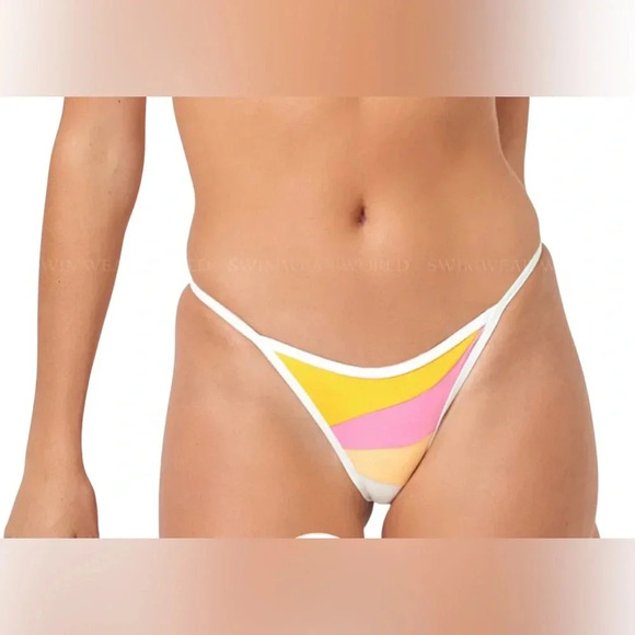L*Space Daybreak Bitsy Bikini Bottom XL NWT Colorblock Cheeky Swim - Picture 1 of 5